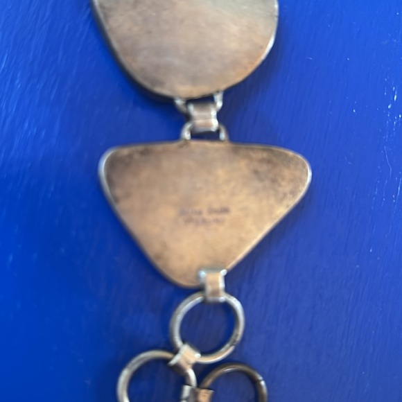 Vintage Navajo Royston Boulder Ribbon Turquoise Sterling Silver by Mike Smith - Picture 7 of 16